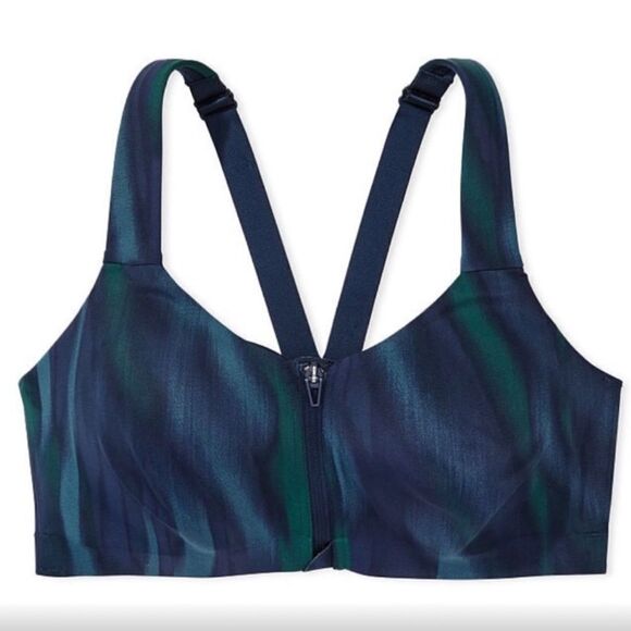 Victorias Secret knockout Maximum Support Front Close Sports Bra blue Ripple - Picture 1 of 8